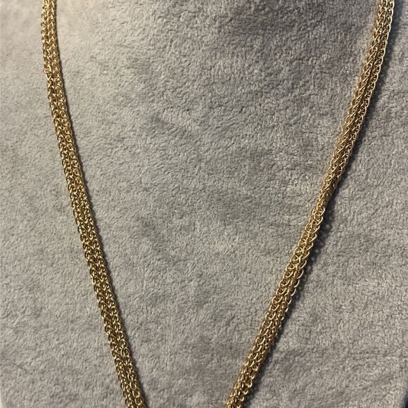 NWT Chico’s Faux Stone Goldtone Tassel Statement Necklace Red Orange - Picture 5 of 9